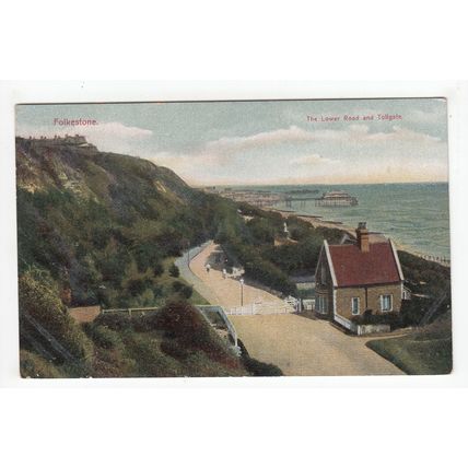 The Lower Road & Tollgate Folkestone Postcard 1908 Kent Victoria Series