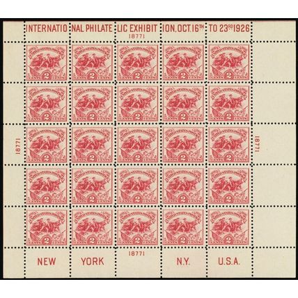 630, Mint VF NH 2¢ White Plains Souvenir Sheet CV $500 - Stuart Katz