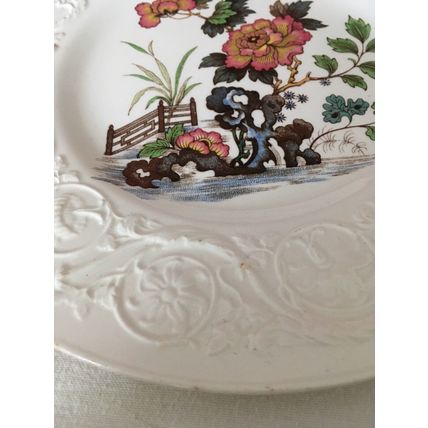 WEDGEWOOD PATRICIAN Vintage / Antique Floral Landscape Plate 10 5/8” inches