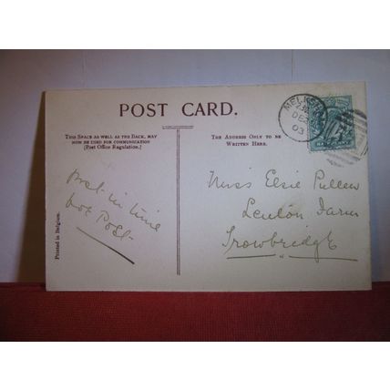 LONGLEAT, Warminster, WILTS antique postcard by Wilkinson Trowbridge 1903 pm =