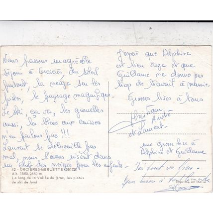 Orcieres-Merlette piste France Postcard used creased