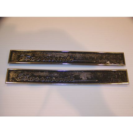 1965 1966 PLYMOUTH BARRACUDA DOOR PANEL EMBLEMS OEM #2571292