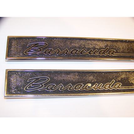 1965 1966 PLYMOUTH BARRACUDA DOOR PANEL EMBLEMS OEM #2571292