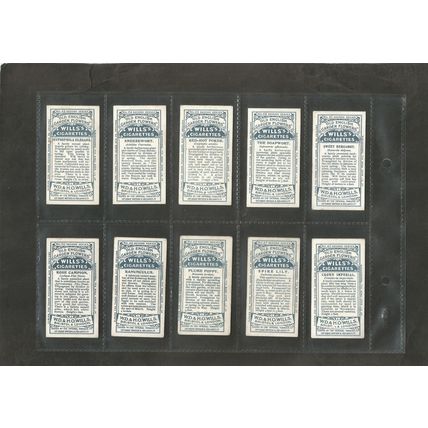 Flowers A full set of Wills Cigarette Cards Old English Garden Flowers 2nd 1915