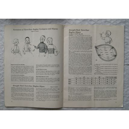 1963 Spinnerin Volume 309, Lesson 2, 101 raglan patterns