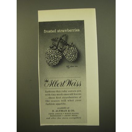 1961 Albert Weiss Jewelry Advertisement - Frosted Strawberries