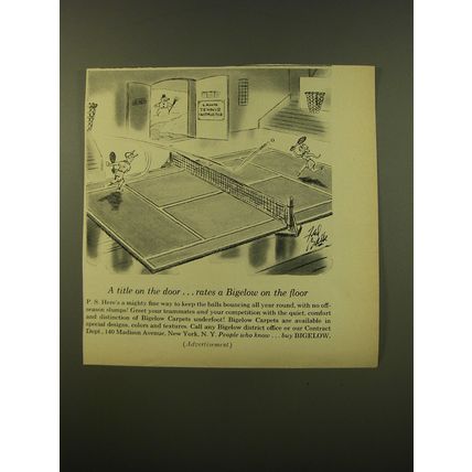 1961 Bigelow Carpet Advertisement - Lawn Tennis Instructor