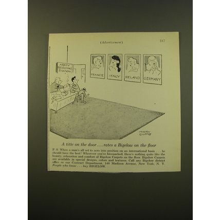 1961 Bigelow Carpet Advertisement - art by Martin Giuffre - Army Recruiting