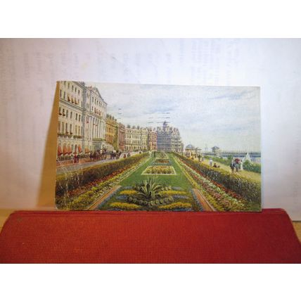 THE CARPET GARDENS, EASTBOURNE, SUSSEX antique postcard by J.Salmon 1921 pm =
