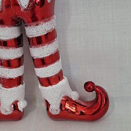 NEW Lot 6 ELF LEGS 5" Christmas ORNAMENTS Holiday Time Decor Feet Socks Shoes