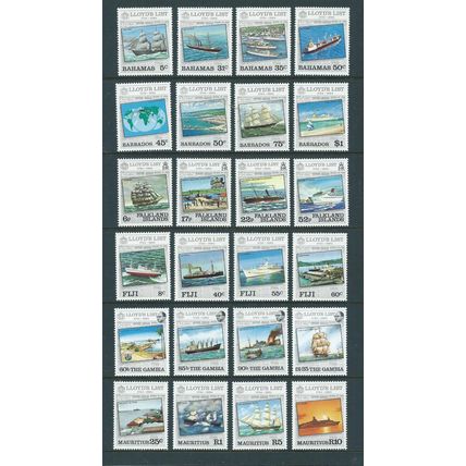 omnibus lloyd,s list full collection of 16 sets mnh 1985 ships maritime 3 scan