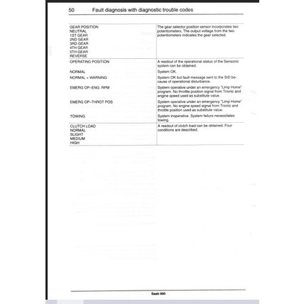 Saab 900 Automatic Clutch Sensonic Workshop Manual 1994 1997 199628721 PDF