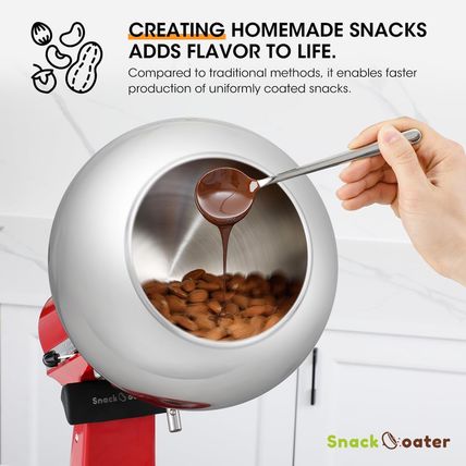 Aieve Snack Coater Compatible with Kitchenaid Tilt-Head Stand Mixer for Making C