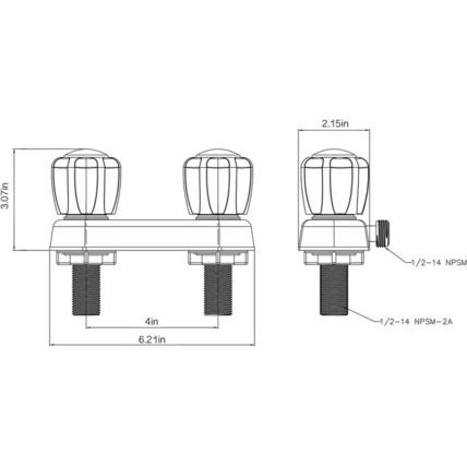 RV Shower Faucet W/Showerhead and Hose - Outdoor Non-Metallic Shower Parts On-Of