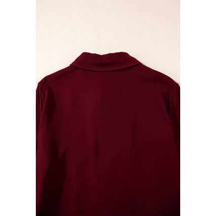 Red Dahlia Collar Tab Sleeve Zip Up Flap Detail Jacket