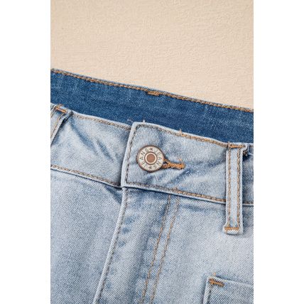 Beau Blue Light Wash High Rise Denim Shorts