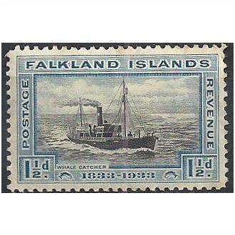 Falkland Islands 1933 SG129 1 1/2d Black & Blue Mounted Mint (Sl gum toning)..