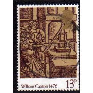 Great Britain 1976 Caxton 13p Printing Press Used 2 SG 1017 Sc 797 postage stamp
