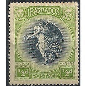 Barbados 1920 SG202 1/2d Black & Bright Yellow-Green Mounted Mint ...