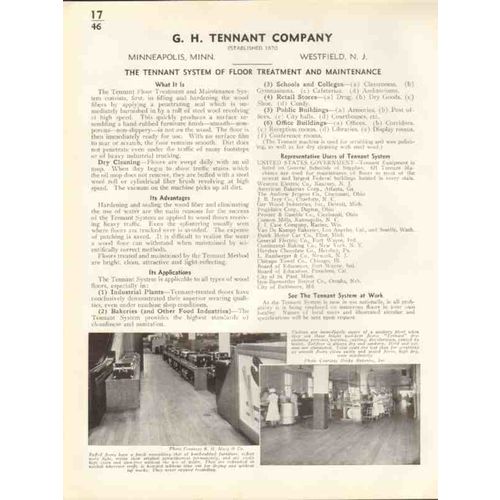 g h tennant company 1938 floor treatment maintenance vintage catalog