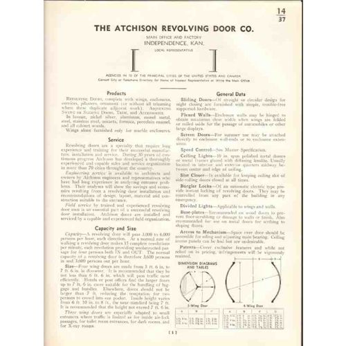 atchison revolving door company 1938 wings enclosures vintage catalog