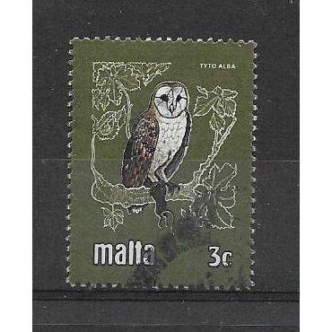 Malta.SG655 3c Barn Owl.Fine Used.Mar17
