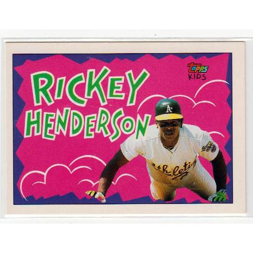 1992 Topps Kids Rickey Henderson baseball card #118 –HOF- Athletics