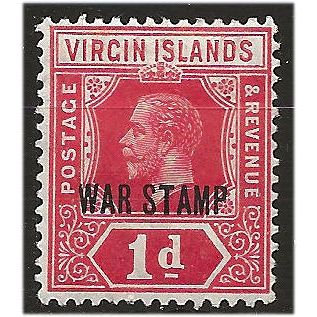 Virgin Islands 1916 SG78 1d Carmine WAR STAMP Mounted Mint . ..