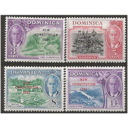 Dominica 1951 New Constitution Set SG135-138 Mounted Mint . .. .