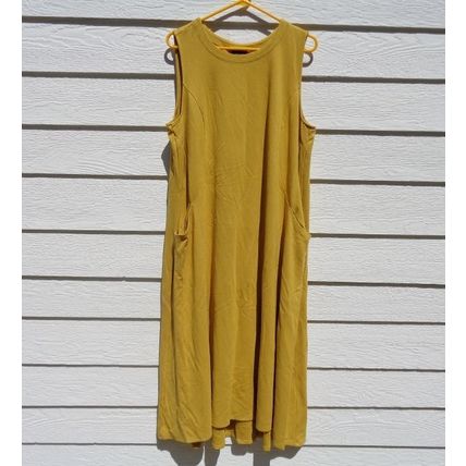 J. Jill Wearever Mustard Yellow Dress XL Sleeveless 46 Chest