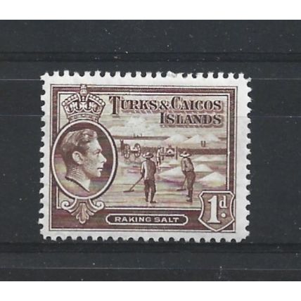 Turks&Caicos.SG196 1d Raking Salt (Red-Brown).Mounted Mint.Aug24e