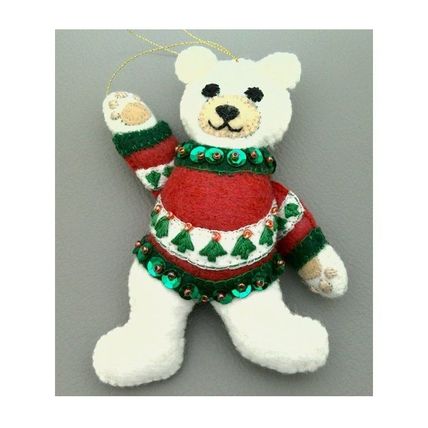 Christmas Ornament Felt Polar Bear Set