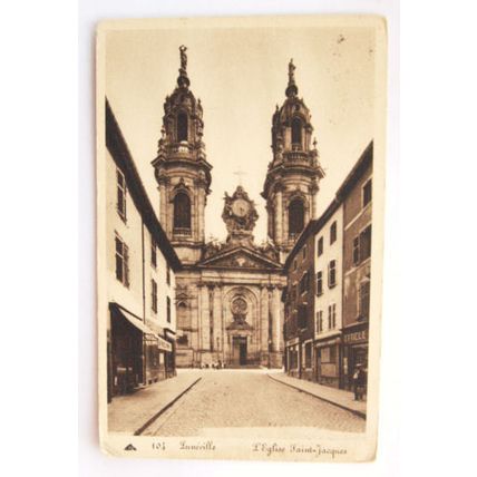 1939 postcard Lunéville, L'Eglise Saint Jacques