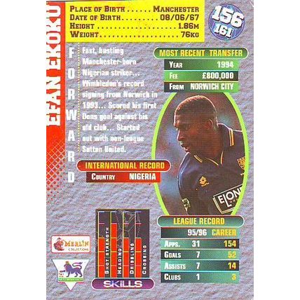 Merlin Premier Gold English Premier League 1996/97 Efan Ekoku