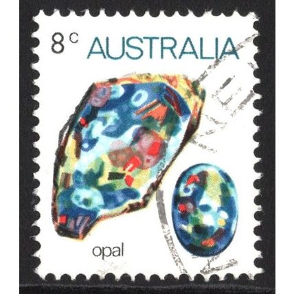 AUSTRALIA 1973: GEMSTONES DEFINITIVES - 8c OPAL USED (G9)