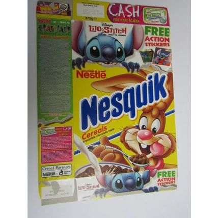 Nestle Nesquik 2002 Cereal Box Lilo & Stitch 500g Box only