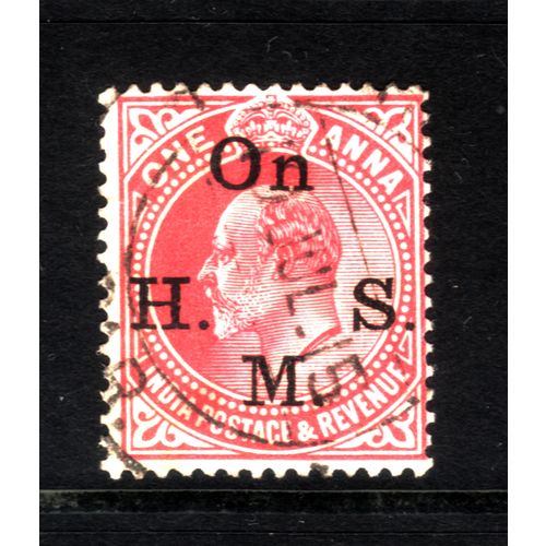 INDIA 1902 SG O57 1a CARMINE OPT ON HMS FINE USED#8