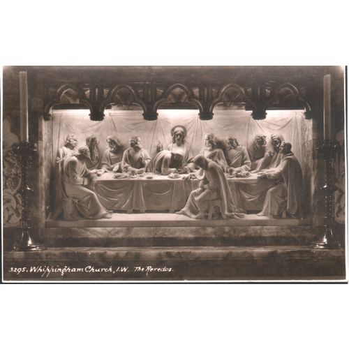 Vintage GB postcard - Whippingham Church, The Reredos, IOW