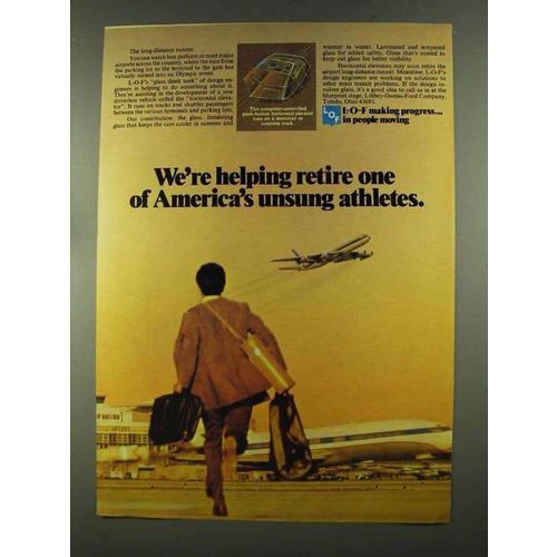 1972 Libbey-Owens-Ford Glass Ad - Unsung Athletes