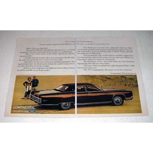 1972 Lincoln Continental Car Ad - Get More than Status