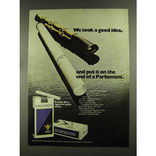 1972 Parliament Cigarettes Ad - We Took a Good Idea