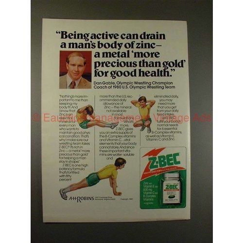 1980 Z-Bec Vitamins Ad with Dan Gable - NICE!!