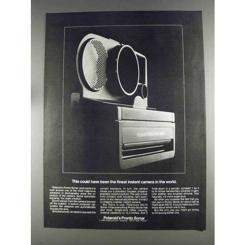 1980 Polaroid Pronto Sonar Camera Ad - Finest