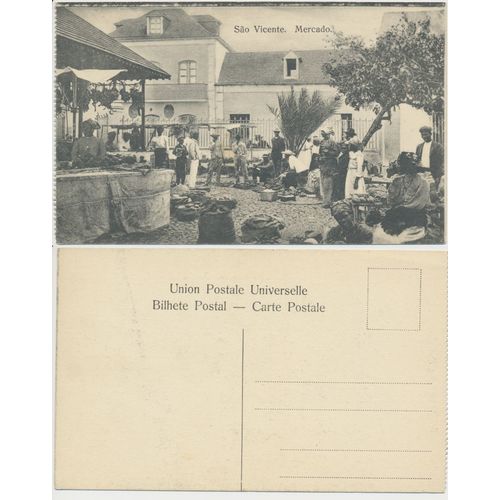 Cape Cabo Verde : SAO VICENTE : Mercado : Market : unused original 1905 RPPC