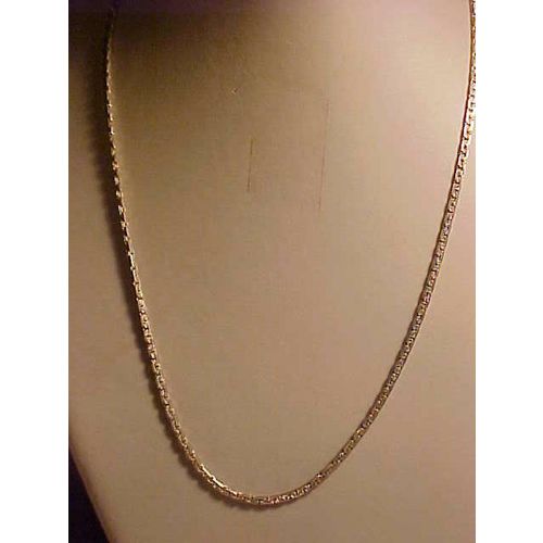 Silver Etched Chain Snake Chain Necklace Serpentine Chain 18"