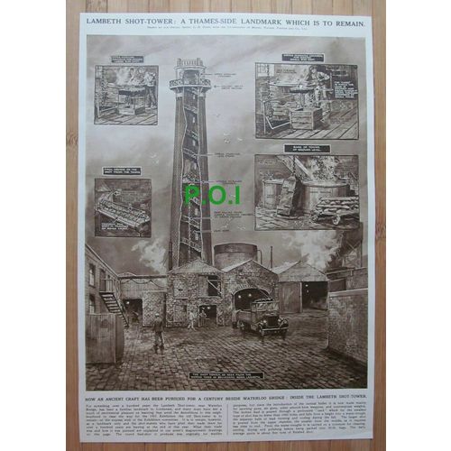 (X93) The Lambeth Shot Tower London - 1948 Clip