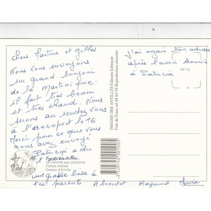 Fish Market Antilles Unknown Artist Postcard used VGC