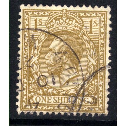 GB 1912 -24 KGV 1/-d Bistre Brown SG 396 Wmk 100 ( G1365 )