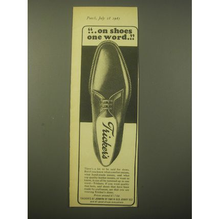 1965 Tricker's Shoes Ad - on shoes one word