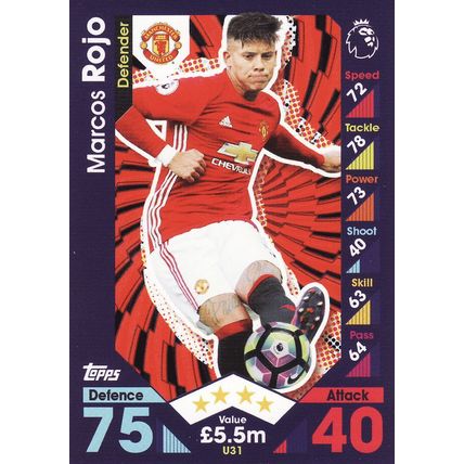 Match Attax 2016/2017 Extra U31 Marcos Rojo Manchester United